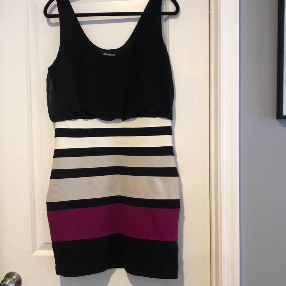 Sleeveless Colorblock Mini Dress